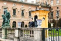 Stockholm, Sweden - May 03, 2023: soldier Royal Guard at the Royal Palace guard post. Surviving historical tradition