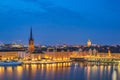 Stockholm Sweden, night city skyline at Gamla Stan Royalty Free Stock Photo