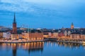 Stockholm Sweden, night city skyline at Gamla Stan Royalty Free Stock Photo