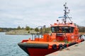 Stockholm, Sweden - November 3, 2018: Coastal safety, salvage and rescue boat. Royalty Free Stock Photo