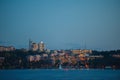 STOCKHOLM, SWEDEN - OCTOBER 3 2021: The edge of the bay late at night from the deck of a cruise liner Royalty Free Stock Photo