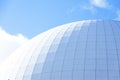 the Globen arena in bright sunlight and blue sky Royalty Free Stock Photo