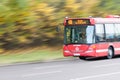 STOCKHOLM, SWEDEN - OCTOBER 26:gorodskoy the passenger bus goes down the street the cities, SWEDEN - OCTOBER 26 2016.