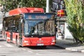 STOCKHOLM, SWEDEN - OCTOBER 26: the passenger bus goes down the street the cities, SWEDEN - OCTOBER 26 2016.