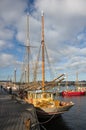 Stockholm, Sweden - October 15, 2016. Sailing ship on the pier of Skeppsholmen Island in Stockholm.