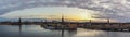 Stockholm Sweden, panorama sunrise city skyline