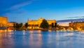 Stockholm, Sweden. Panoramic view of the Royal Palace and Parliament. The capital of Sweden. Cityscape during sunset. Royalty Free Stock Photo