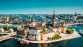 Stockholm, Sweden. Riddarholm Church, The Burial Place Of Swedish Monarchs On The Island Of Riddarholmen. Sunny