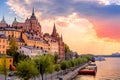 Stockholm, Sweden. Scenic summer sunset view with colorful sky of the Old Town architecture in Sodermalm district