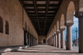 The collonnade arch passage and brick facade at the Town City hall of Stockholm