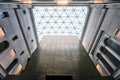 Interior atrium view and fragment of a glass ceiling, National Museum of Sweden