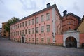 Old pink classical building on Birger Jarls torg in Riddarholmen