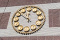 Big golden clock on the Ahlens shopping mall Royalty Free Stock Photo