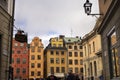 Stockholm, Sweden September- 24, 2017: Colorful houses on Stortorget square in the old town Gamla Stan, center of Royalty Free Stock Photo