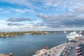 Nice panoramic view of Stockholm city with clouds on the sky