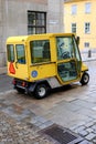 Stockholm,Sweden, Swedish postal car deliver mail