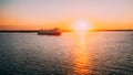 Stockholm, Sweden. Tourist Ship Or Ferry Boat Boat Liner Floating Near Islands In Summer Evening. Beautiful Seascape In Royalty Free Stock Photo