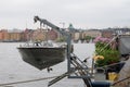 Stockholm house boat view from riverbank