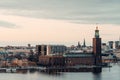 Stockholm town hall next to the sea