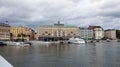 Stockholm with view on SÃÂ¶dra Blasieholmshamne with the lake Royalty Free Stock Photo