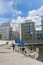 Stockholm by the water: Mooring sailingboat Lilla Essingen