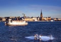 Stockholms city and a boat
