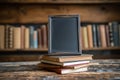 StockImage Back to school concept small chalkboard and a stack of books Royalty Free Stock Photo