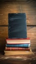 StockImage Back to school concept small chalkboard and a stack of books