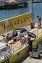 Stocking a racing yacht in Cape Town.