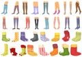 Stockings icons set cartoon vector. Xmas sock