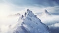 stockphoto, copy space, A group of climbers climb the mountains in winter. Healthy winter activities.