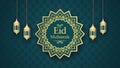 StockPhoto Intricate Islamic patterns and Eid Mubarak greeting enrich dynamic poster