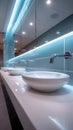 StockPhoto Modern public bathroom concept row of white ceramic washbasins