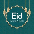 StockPhoto Traditional Islamic Eid poster featuring festive Eid Mubarak greeting