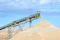 Stockpile and conveyor belt in a copper mine