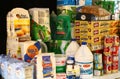 Clear Lake, WI / USA - March 15 / 2020: Stockpile of food and household supplies