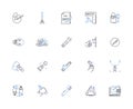 Stockpile line icons collection. Hoard, Accumulate, Reserve, Store, Pile, Inventory, Stock vector and linear