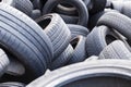 Stockpile of old worn car tires Royalty Free Stock Photo