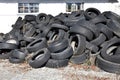 A Stockpile of Used Discarded Tires. Royalty Free Stock Photo