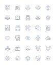 Stockpiling line icons collection. Hoarding, Accumulation, Reserve, Stash, Piling, Store, Saving vector and linear