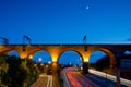 stockport viaduct tail lights Royalty Free Stock Photo