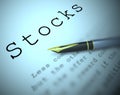 Stocks concept icon means assets such as bonds and shares - 3d illustration