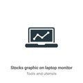 Stocks graphic on laptop monitor vector icon on white background. Flat vector stocks graphic on laptop monitor icon symbol sign Royalty Free Stock Photo