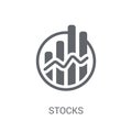 Stocks icon. Trendy Stocks logo concept on white background from