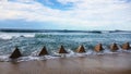 Stockton Beach World War Two Tank Traps Royalty Free Stock Photo