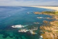 The Stockton Sand Dunes and Tasman Sea at Birubi Point in regional Australia