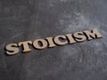 Stoicism word, stoic lifestyle concept