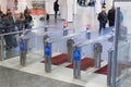 STOKCHOLM,SWEDEN-OCTOBER 26 : passengers expect landing to the ferry in the building of the Viking Line terminal in Stockholm,Swed