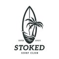 Stoked surf club palm beach logo template