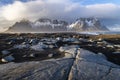 Stokksnes cape and Vestrahorn Mountain Royalty Free Stock Photo